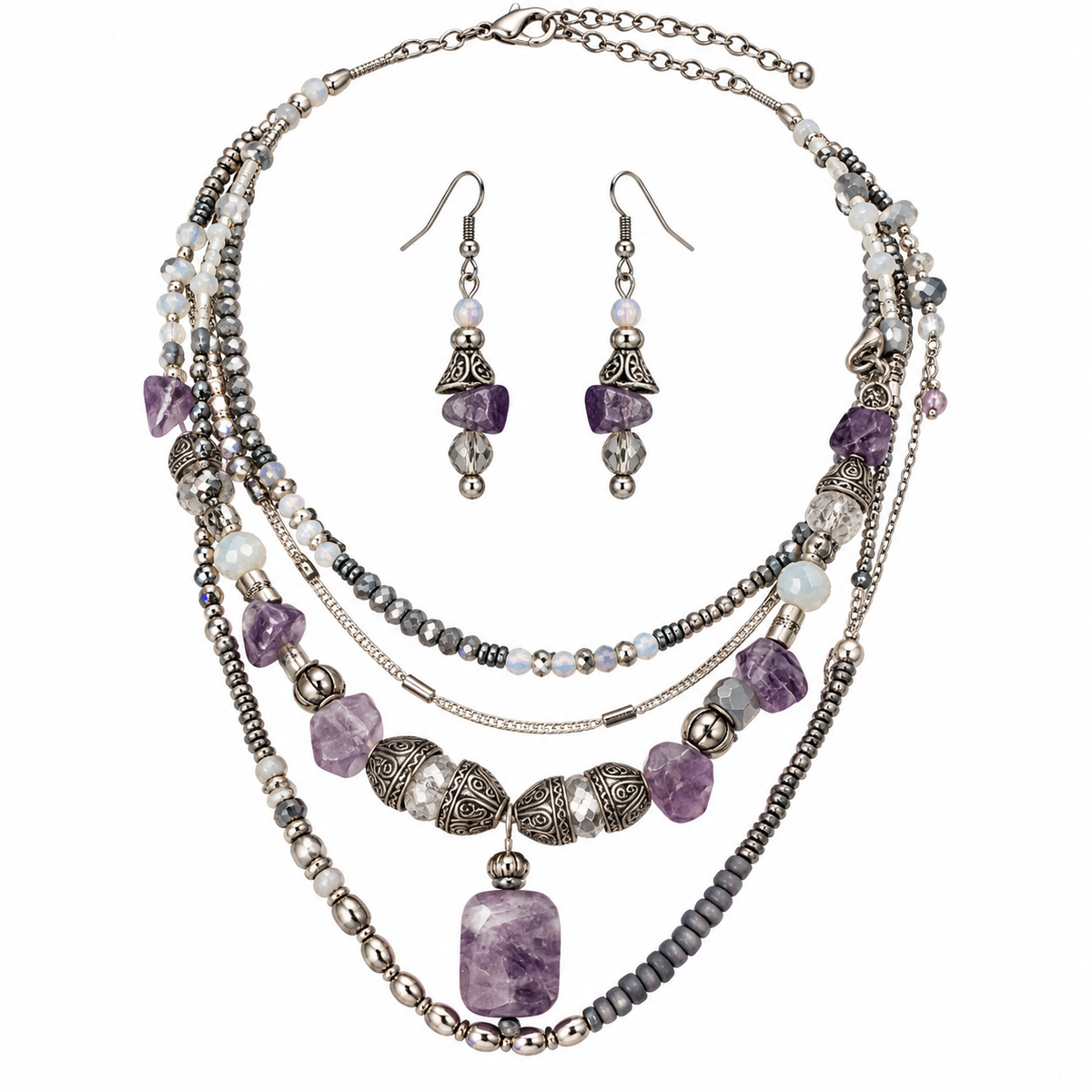 Amethyst Dream Double Strand Necklace