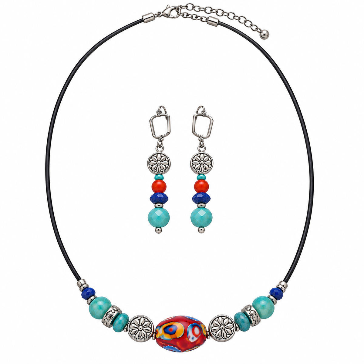 Natural Beauty Granite and Bronze Necklace Set